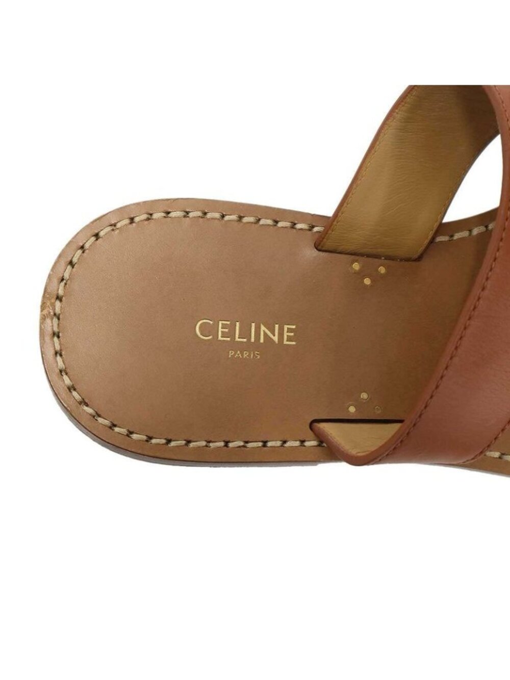 Celine Triomphe Thong Sandals Brown 36 - Picture 5 of 6